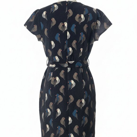 Chirp-Chic Corduroy Parrakeet Print Dress - Picture 2 of 2